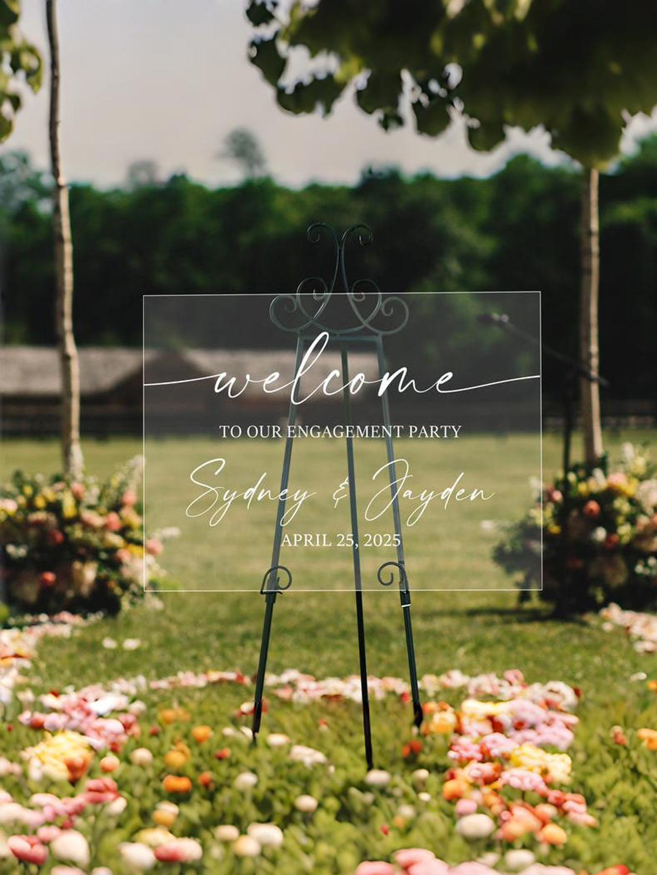 Acrylic Engagement Party Sign